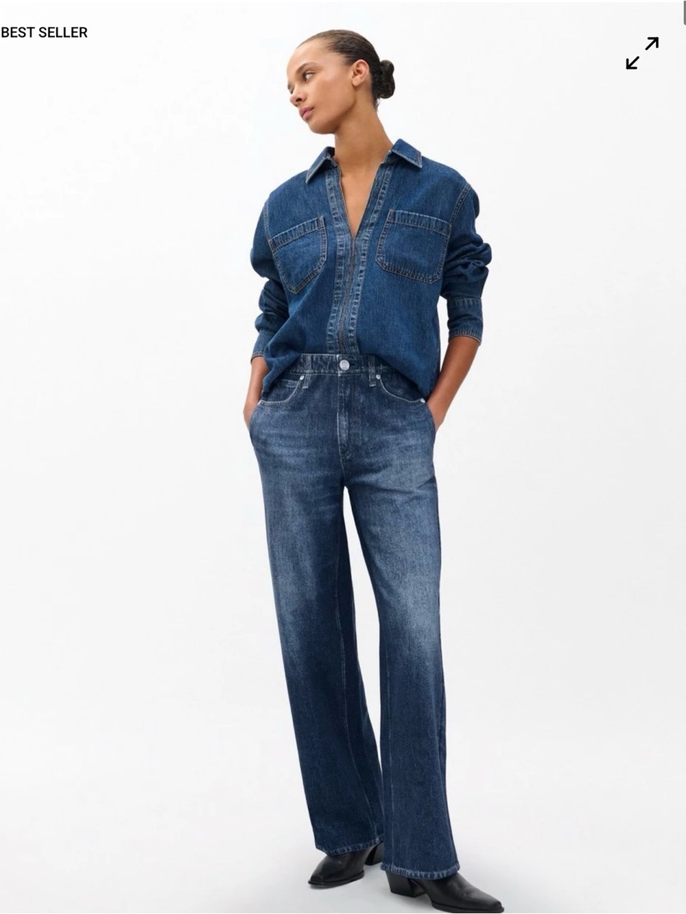 Rag & Bone Miramar Wide Leg Jean color Petra